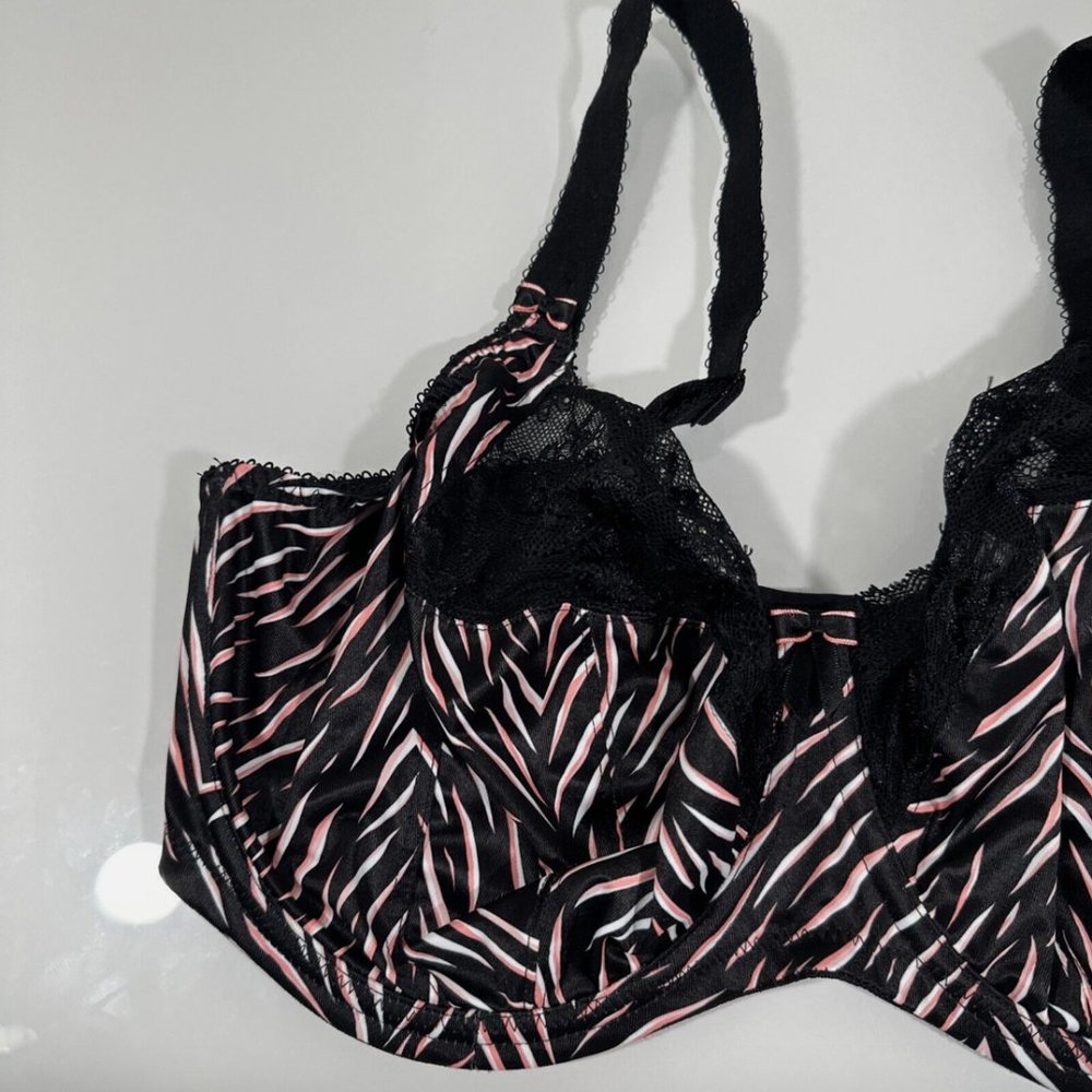 NEW $69 Elomi [ 34J ] Morgan‎ Full Figure Underwire Bra in Serengeti Black #5793 - Picture 4 of 10